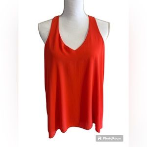 Evereve Allison Joy orange fully lined polyester tank top.  Size large.